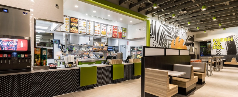 Del Taco Franchise Interior Seating